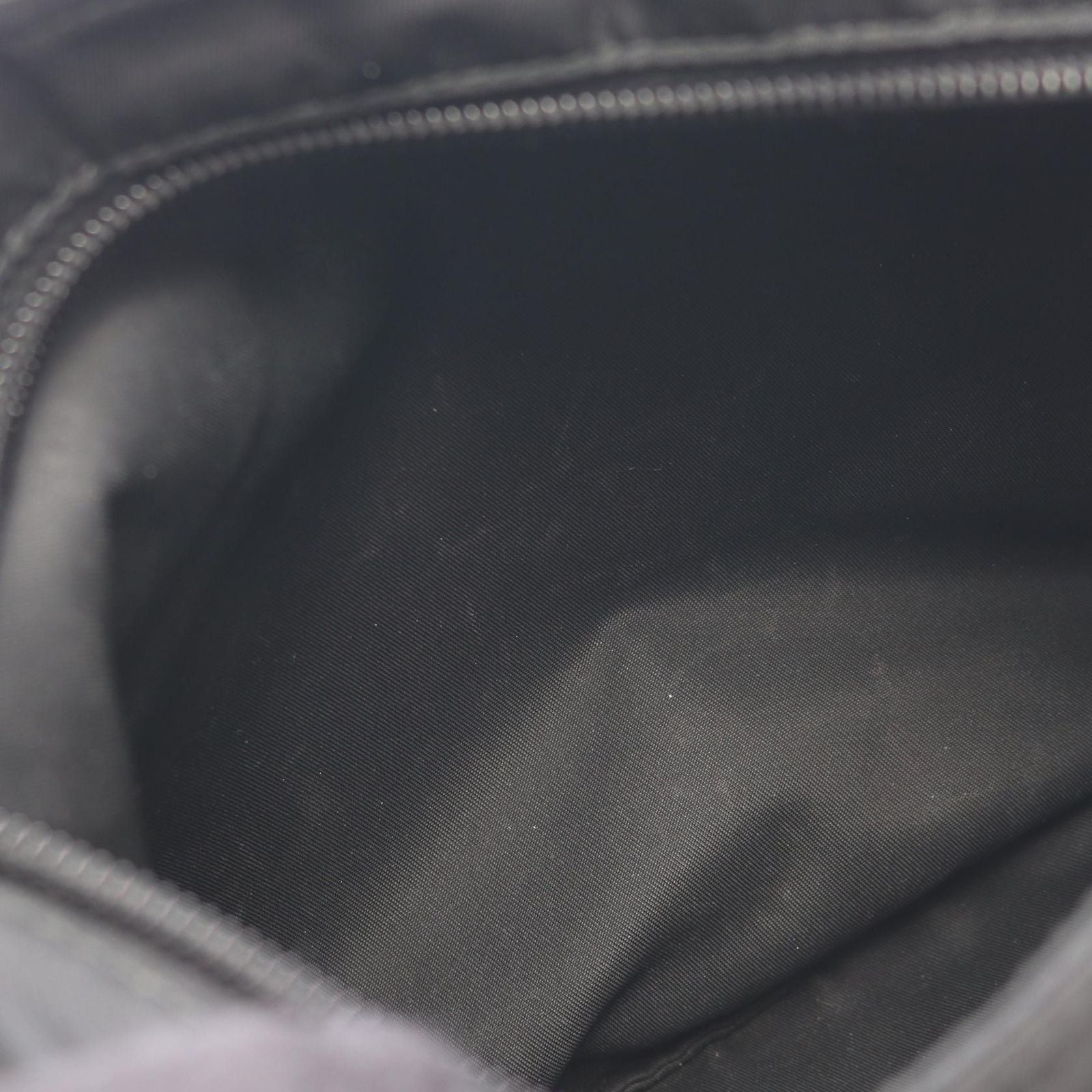 Prada Shoulder Bag Triangle Logo Black Nylon Leather — view 5