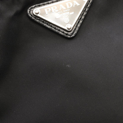 Prada Shoulder Bag Triangle Logo Black Nylon Leather — view 7