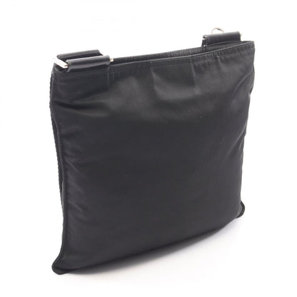 Prada Shoulder Bag Triangle Logo Black Nylon Leather — view 2