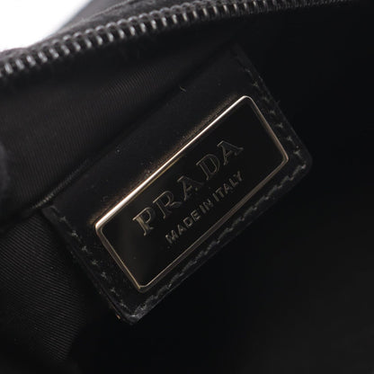 Prada Shoulder Bag Triangle Logo Black Nylon Leather — view 4