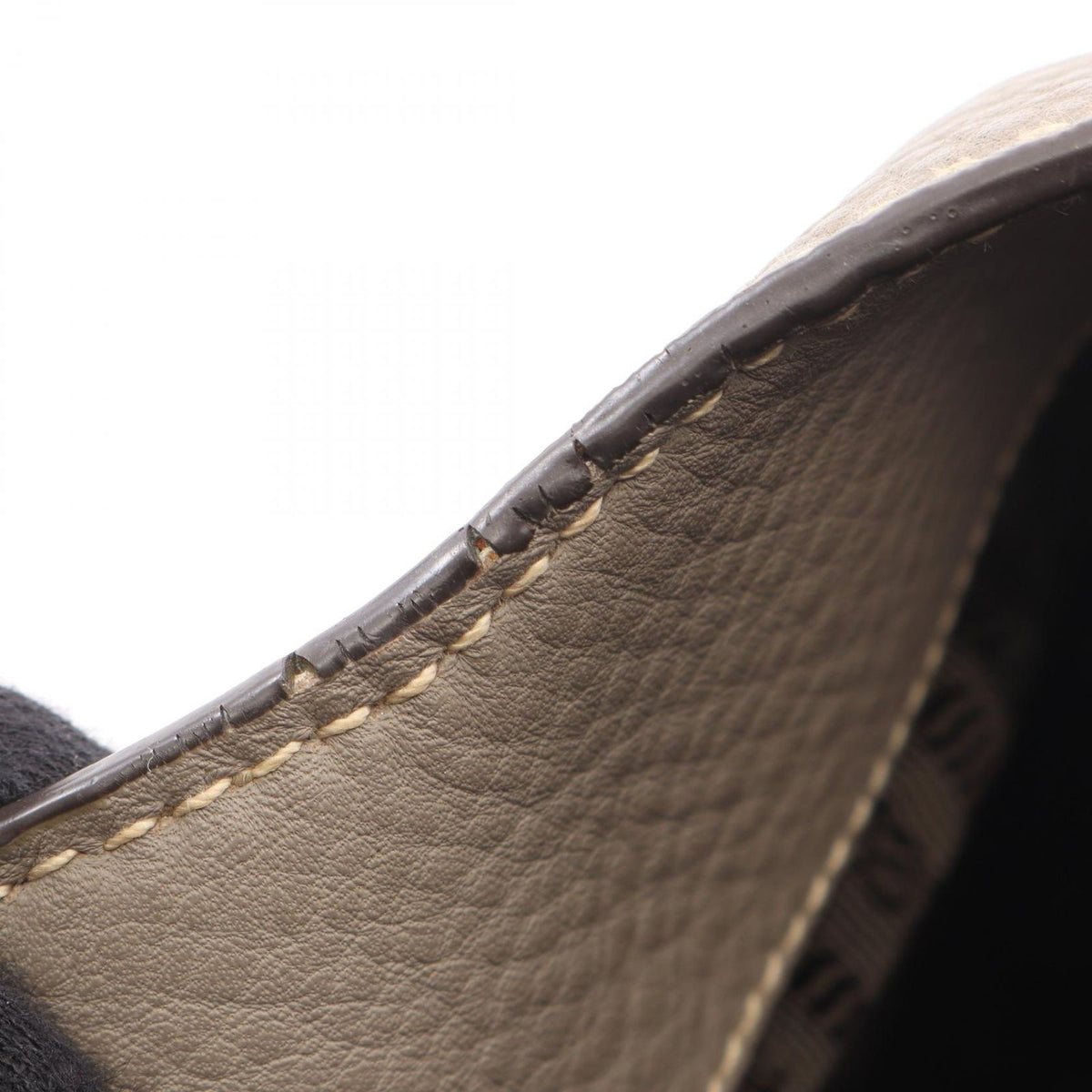 Prada Handbag Vitello Daino Gray Leather Triangle Logo Tote — view 5