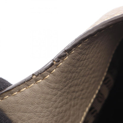 Prada Handbag Vitello Daino Gray Leather Triangle Logo Tote — view 5