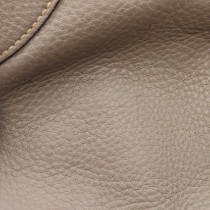 Prada Handbag Vitello Daino Gray Leather Triangle Logo Tote — view 8