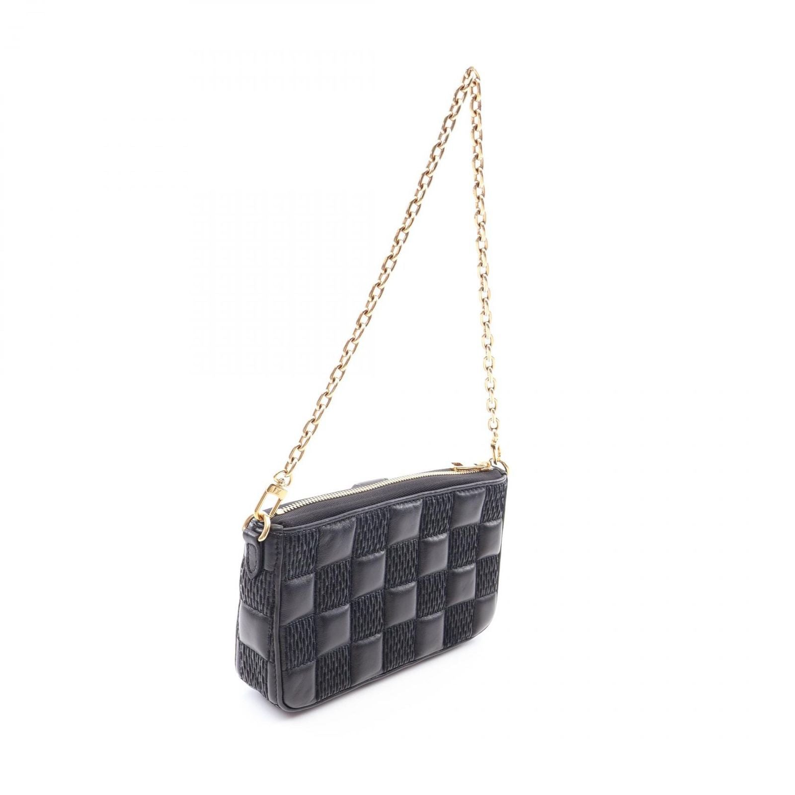 Louis Vuitton Shoulder Bag Pochette Troca Damier Giant Noir Leather — view 2