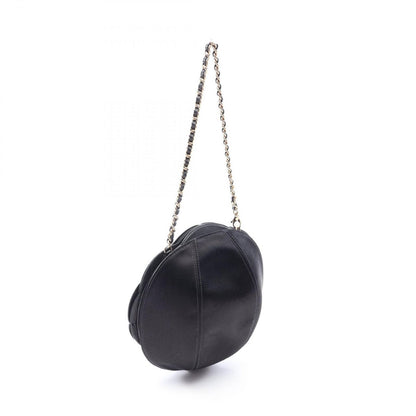 Chanel Handbag Camellia Black Lambskin Fabric Chain Bag — view 2