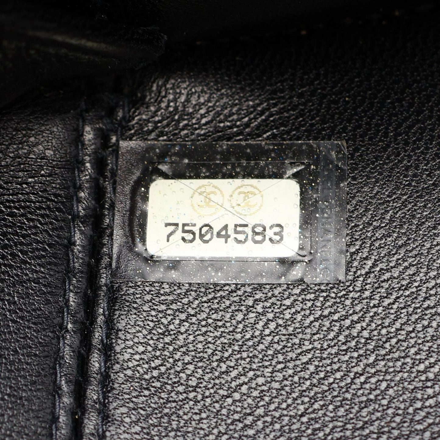 Chanel Handbag Camellia Black Lambskin Fabric Chain Bag — view 5