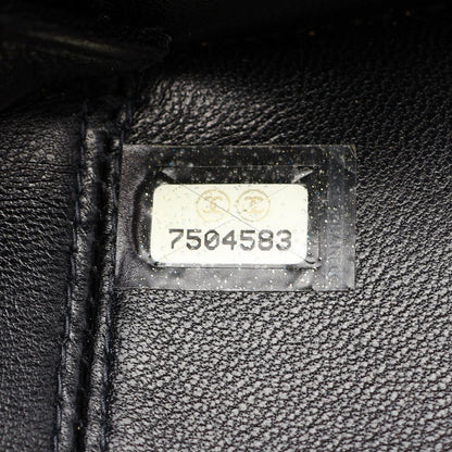 Chanel Handbag Camellia Black Lambskin Fabric Chain Bag — view 5