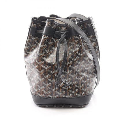 Goyard Shoulder Bag Petit Flo Black Brown Canvas Leather