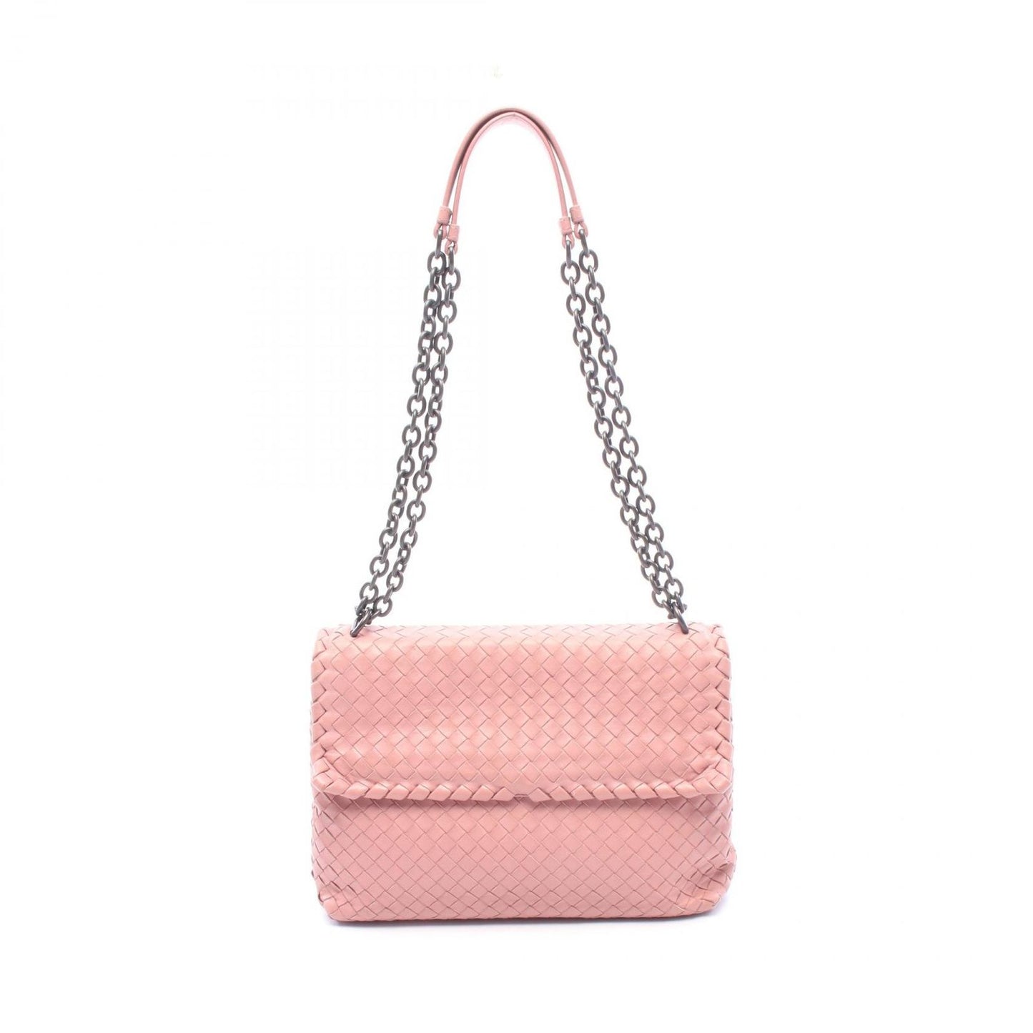 Bottega Veneta Shoulder Bag Intrecciato Pink Leather Chain
