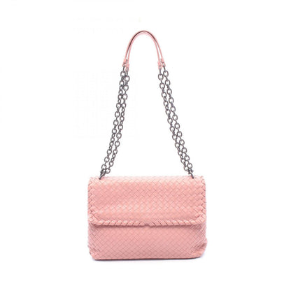 Bottega Veneta Shoulder Bag Intrecciato Pink Leather Chain