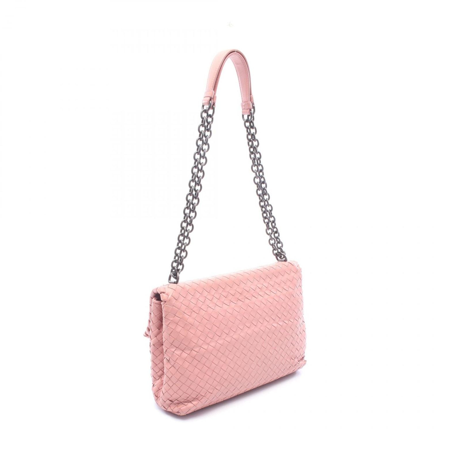 Bottega Veneta Shoulder Bag Intrecciato Pink Leather Chain — view 2