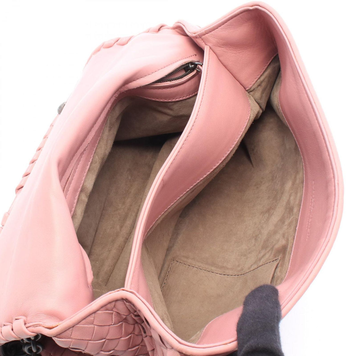 Bottega Veneta Shoulder Bag Intrecciato Pink Leather Chain — view 3