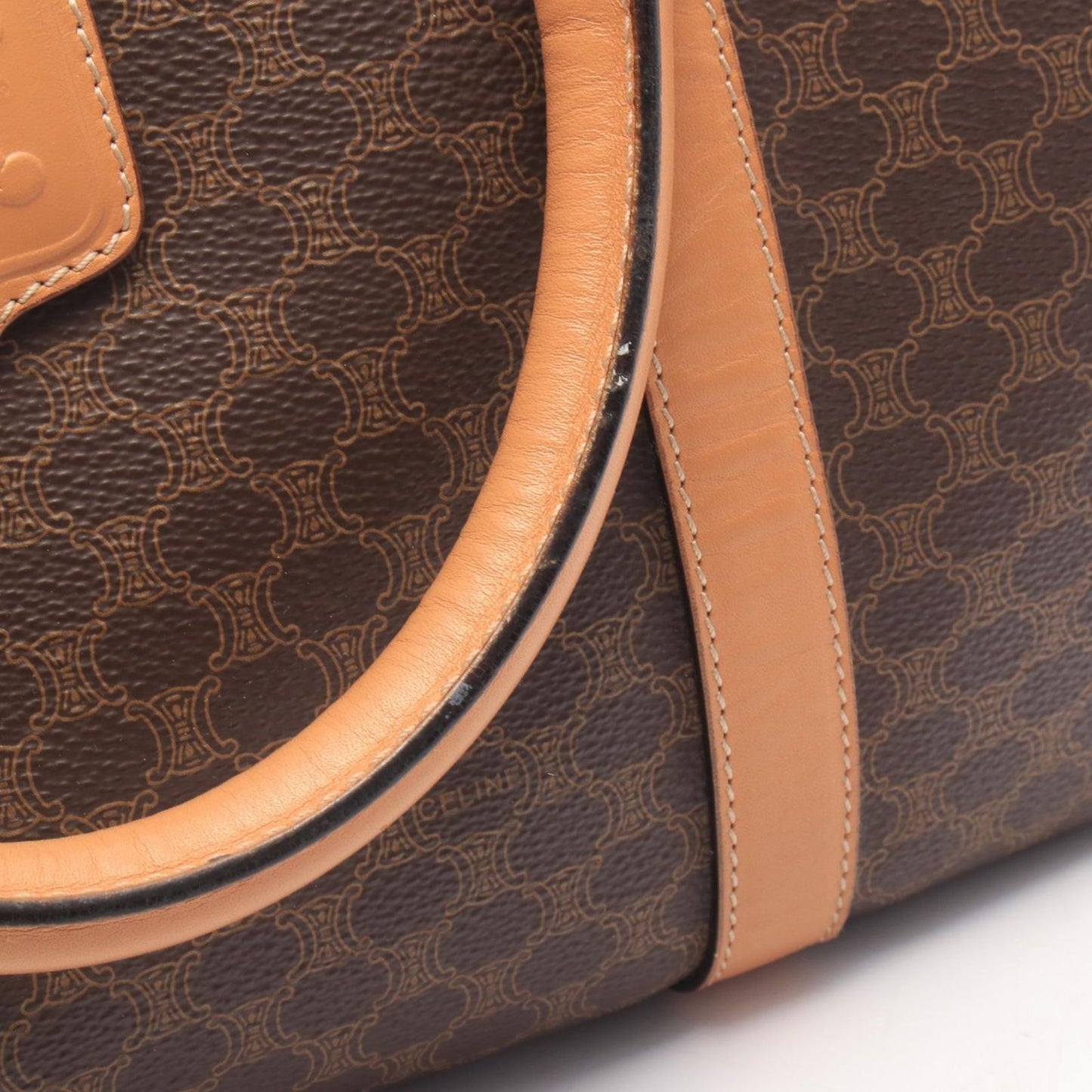 Celine Handbag Macadamia Brown Canvas Leather — view 5