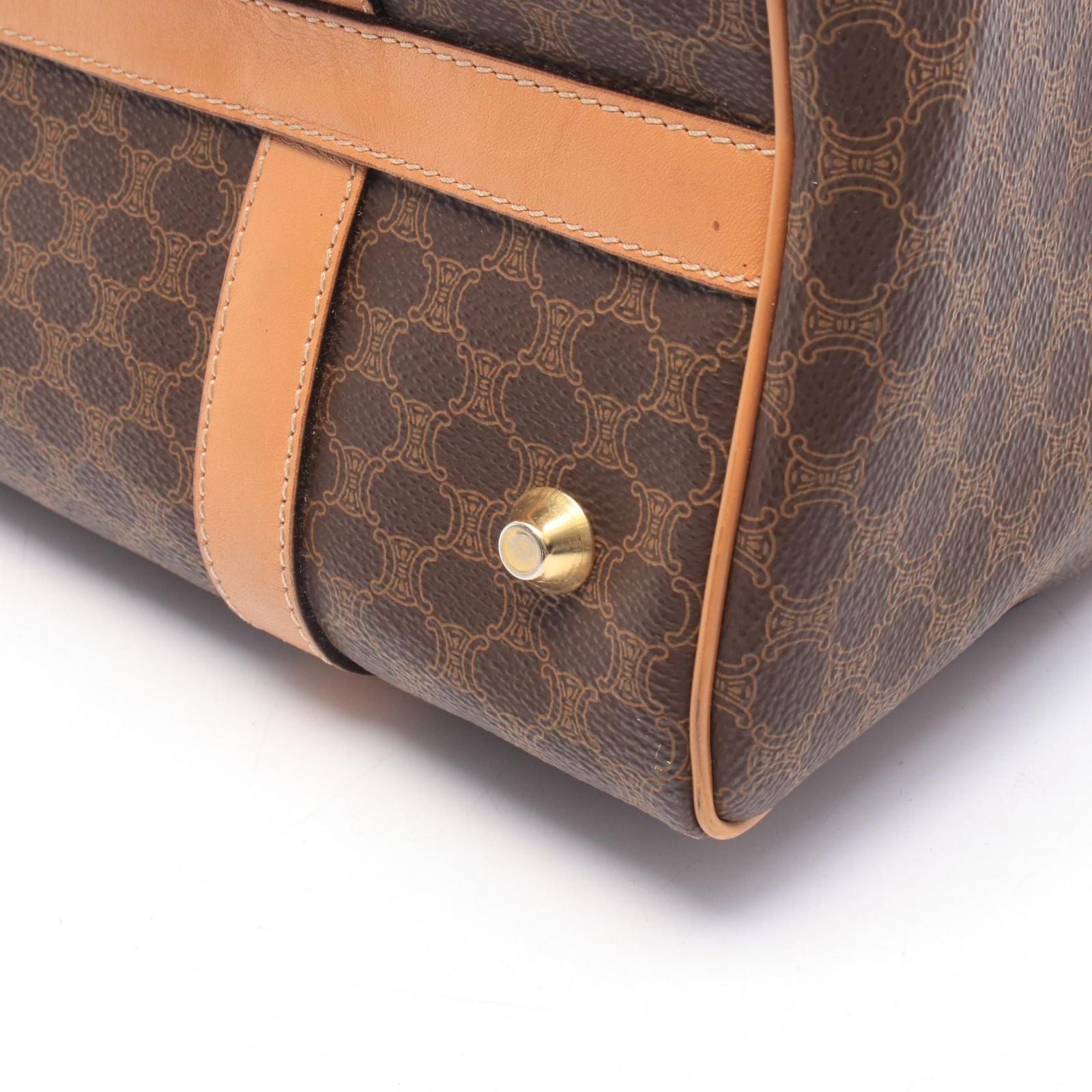Celine Handbag Macadamia Brown Canvas Leather — view 7