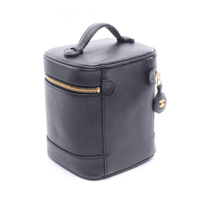 Chanel Handbag CC Logo Black Caviar Leather Vertical Vanity — view 2