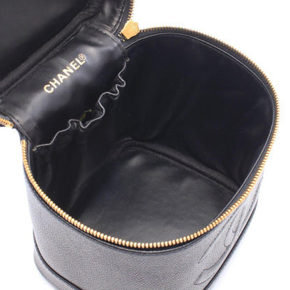 Chanel Handbag CC Logo Black Caviar Leather Vertical Vanity — view 3