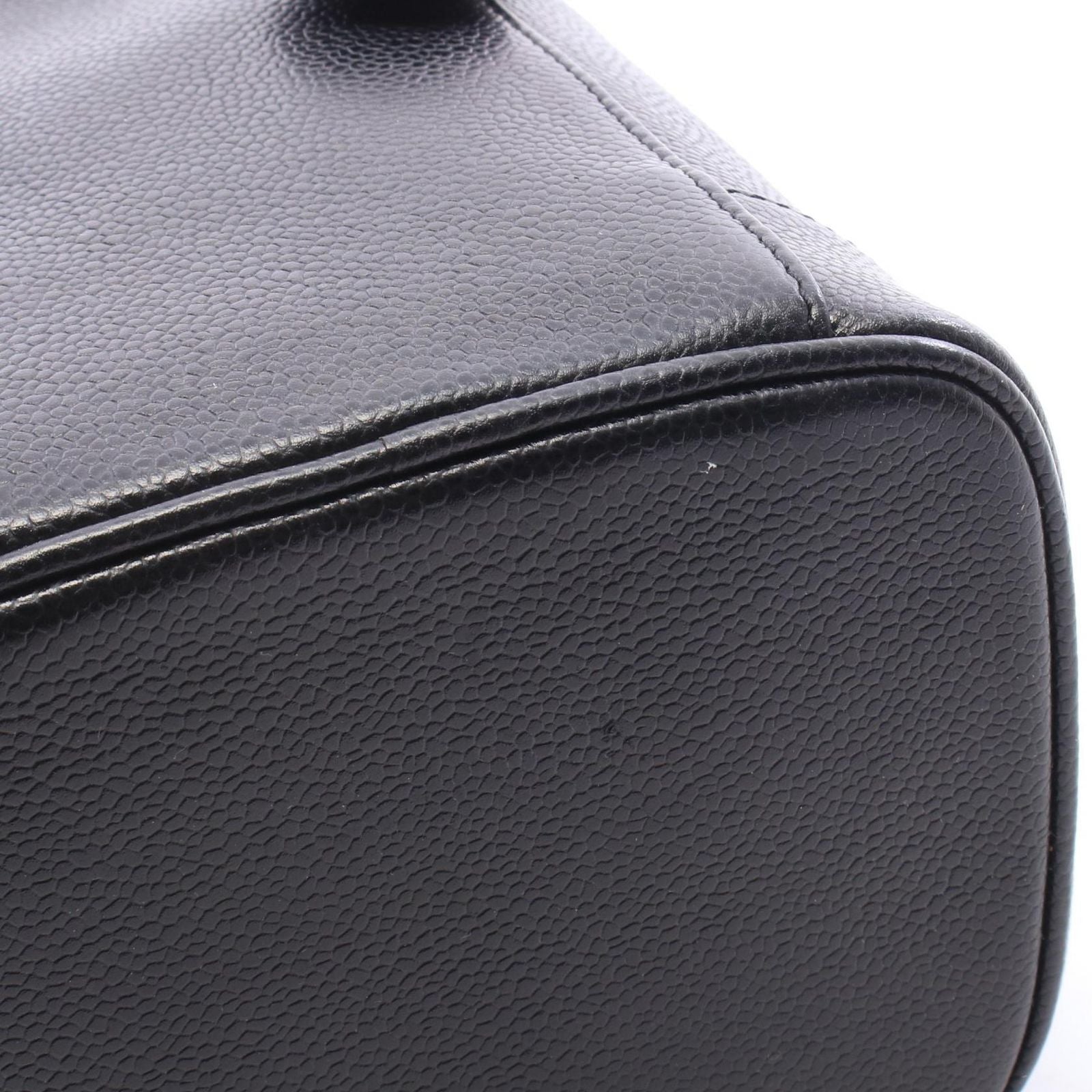 Chanel Handbag CC Logo Black Caviar Leather Vertical Vanity — view 7