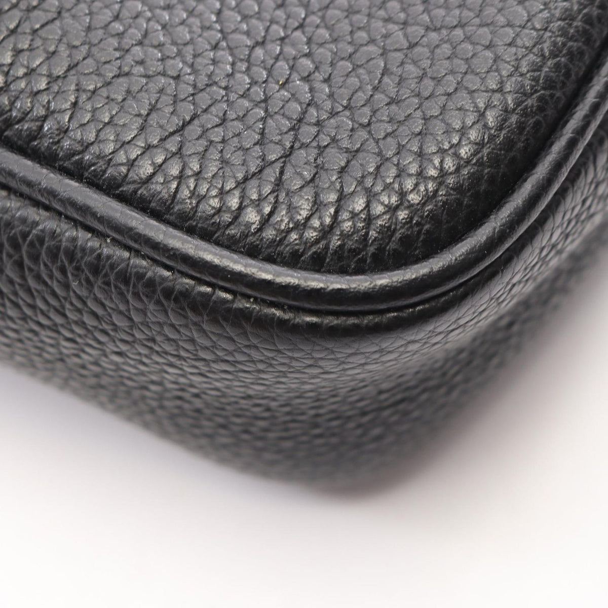 Gucci Shoulder Bag Webbing Line Black Leather Logo Print — view 5