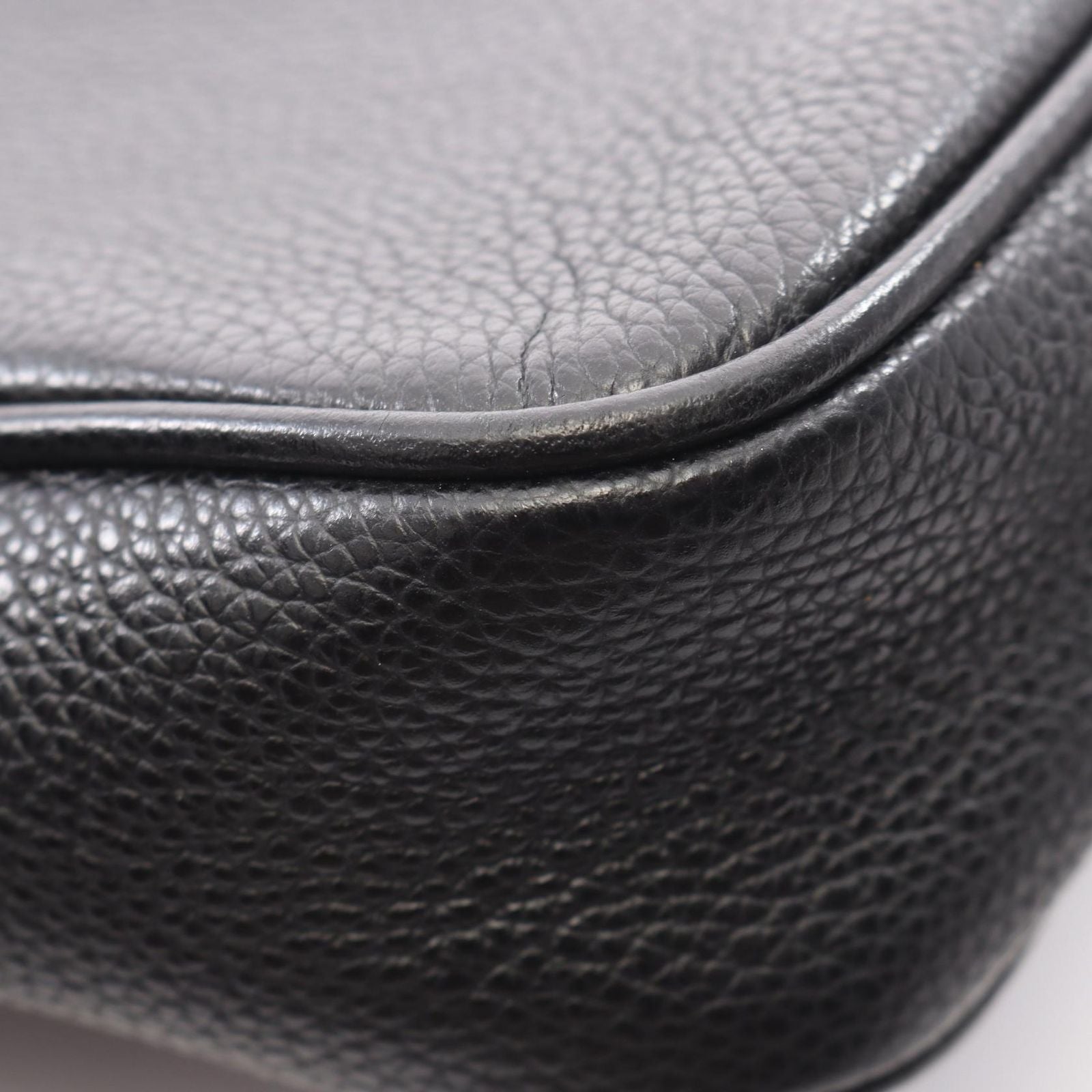 Gucci Shoulder Bag Webbing Line Black Leather Logo Print — view 8