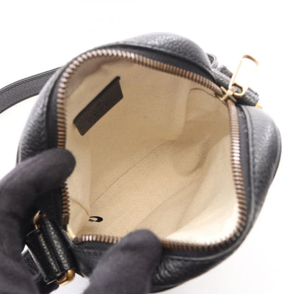 Gucci Shoulder Bag Webbing Line Black Leather Logo Print — view 3
