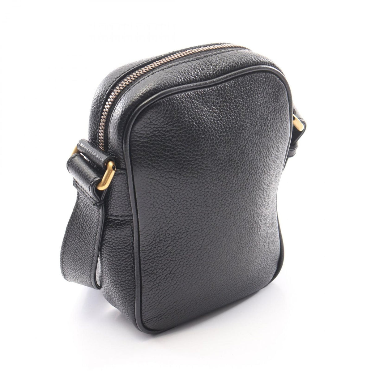 Gucci Shoulder Bag Webbing Line Black Leather Logo Print — view 2
