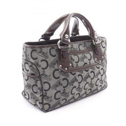 Celine Handbag Boogie Bag C Saluki Gray Brown Canvas Leather — view 2