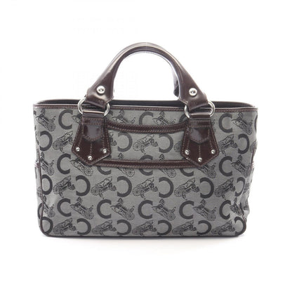 Celine Handbag Boogie Bag C Saluki Gray Brown Canvas Leather