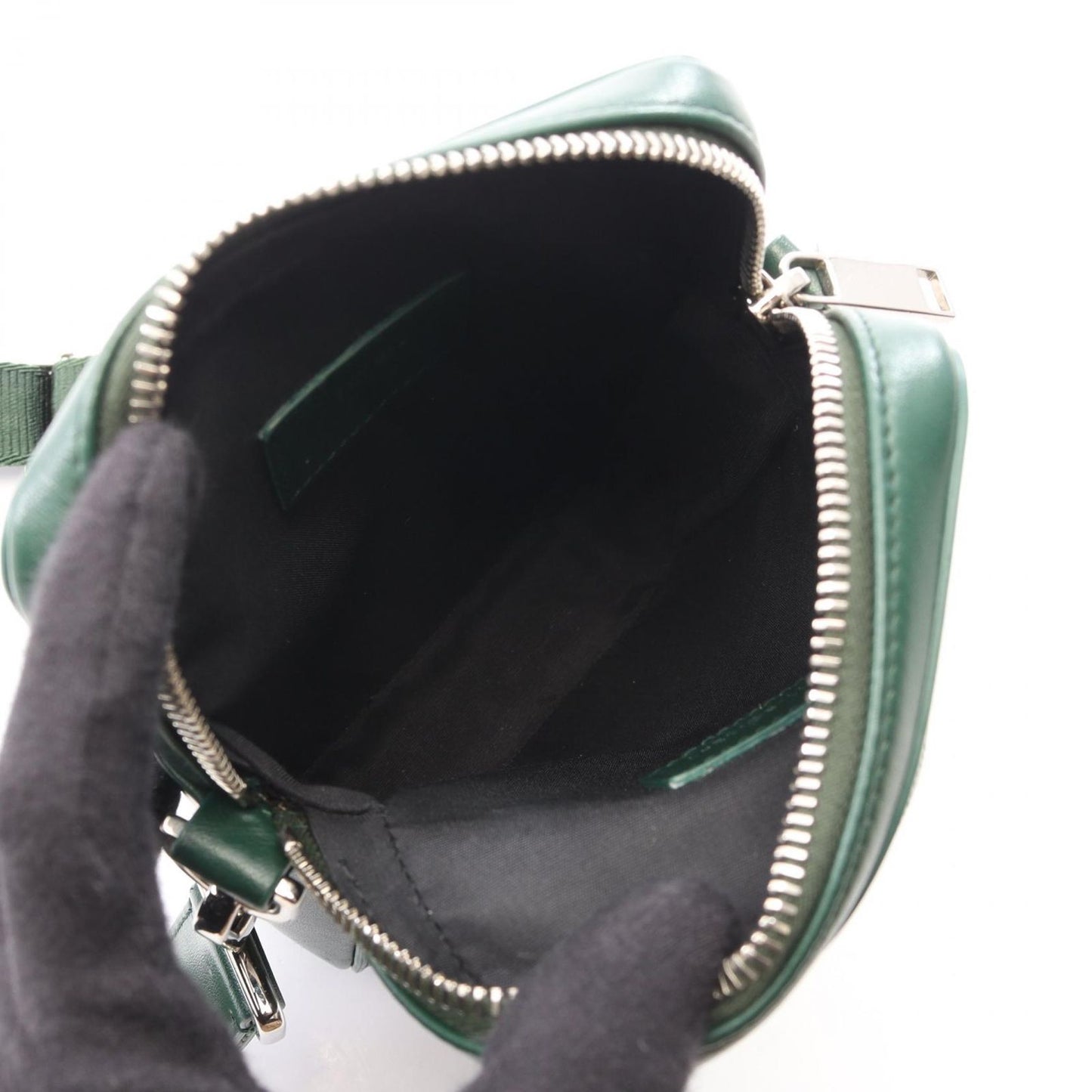Dior Shoulder Bag World Tour Messenger Pouch Oblique Green Leather — view 3