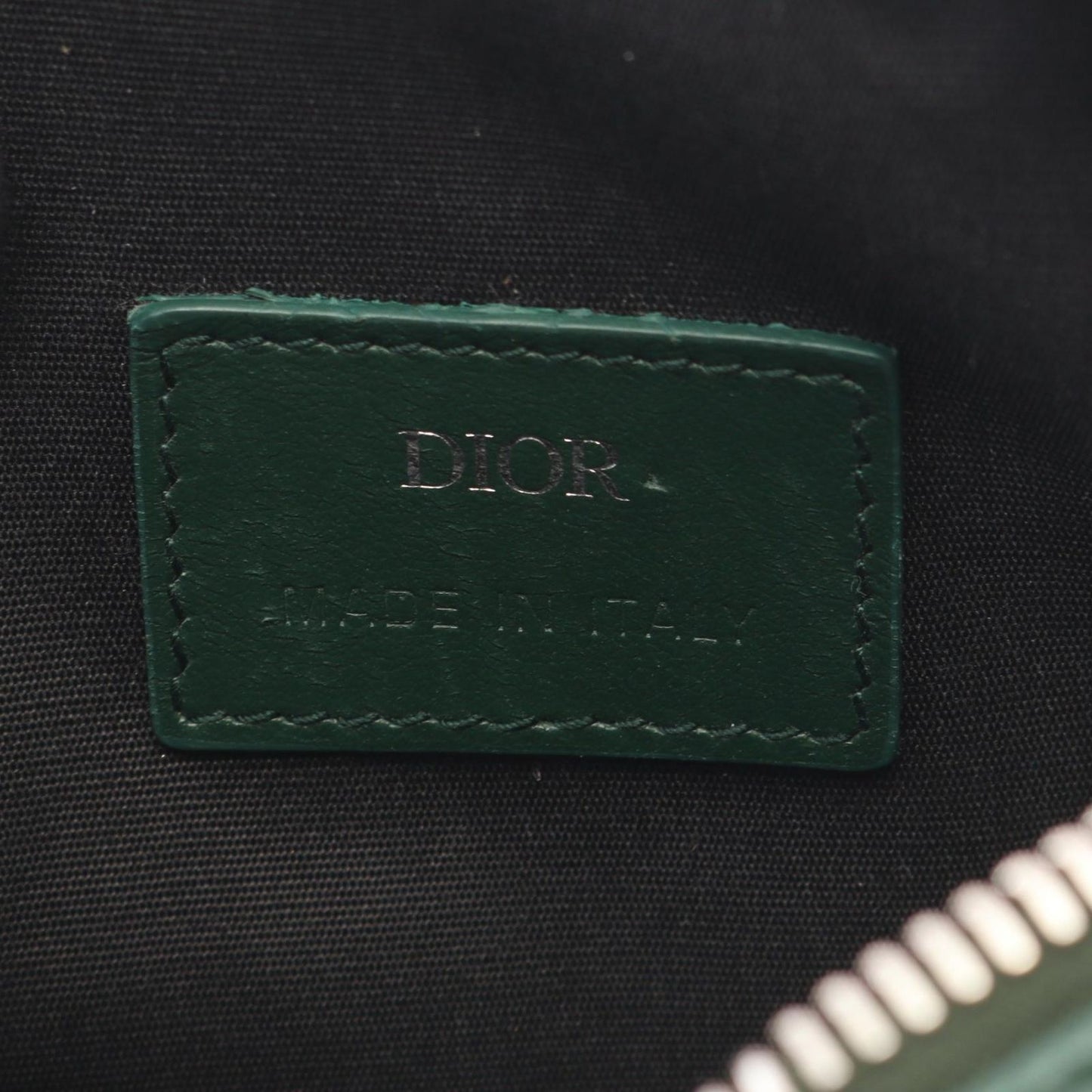 Dior Shoulder Bag World Tour Messenger Pouch Oblique Green Leather — view 4