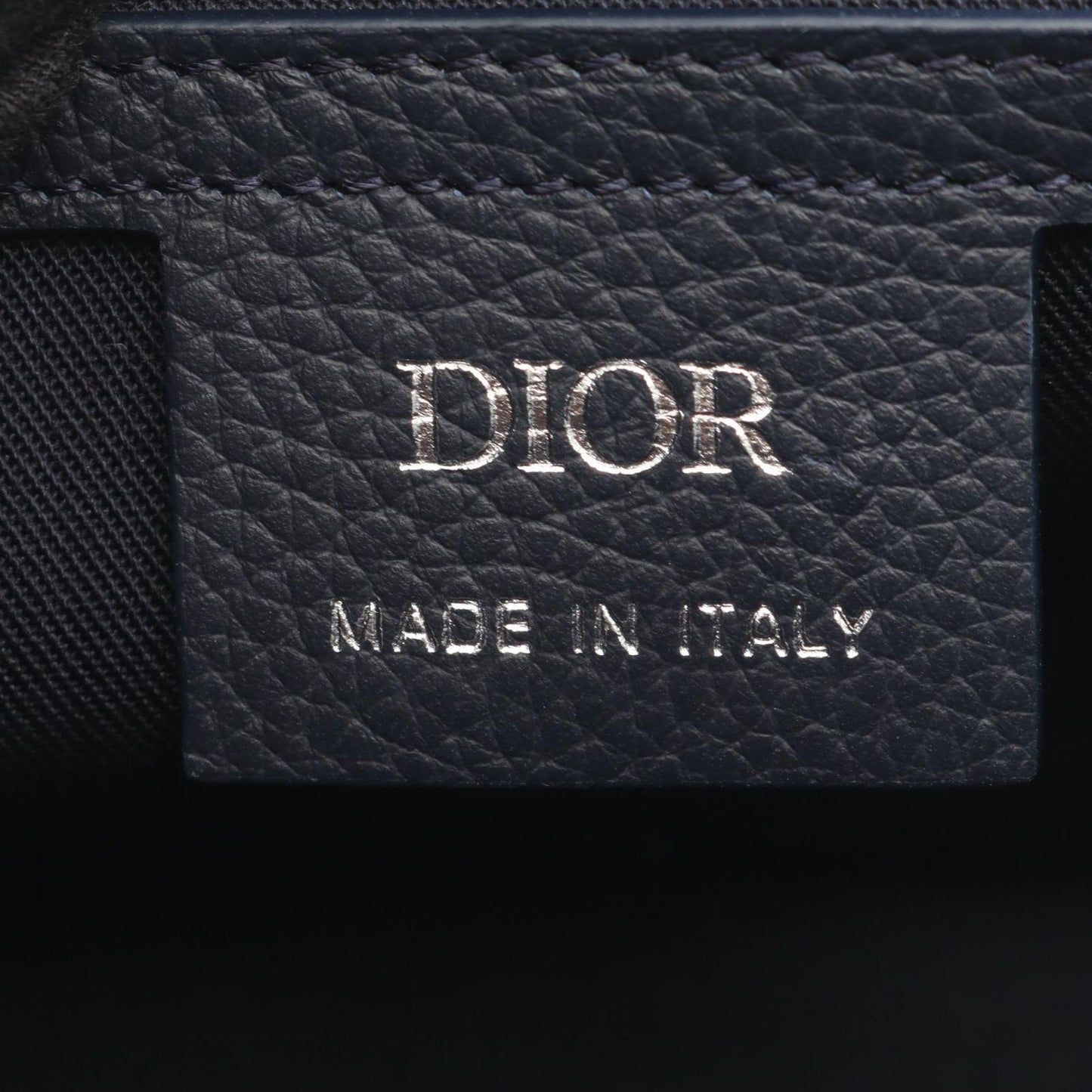 Dior Shoulder Bag Mini with Saddle Flap Navy Canvas Leather Messenger — view 4
