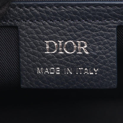 Dior Shoulder Bag Mini with Saddle Flap Navy Canvas Leather Messenger — view 4