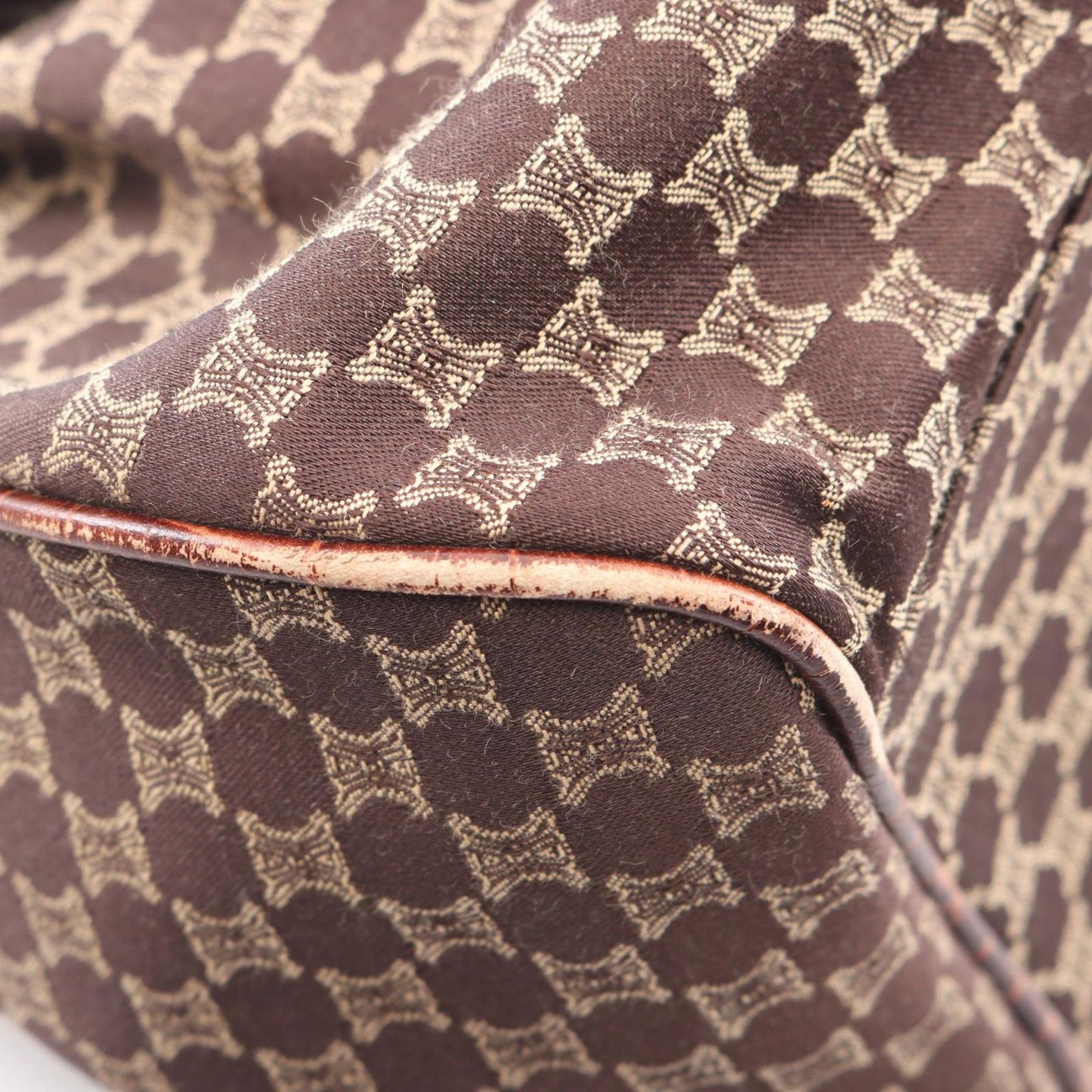 Celine Handbag Macadam Croco Embossed Brown Canvas Leather — view 7