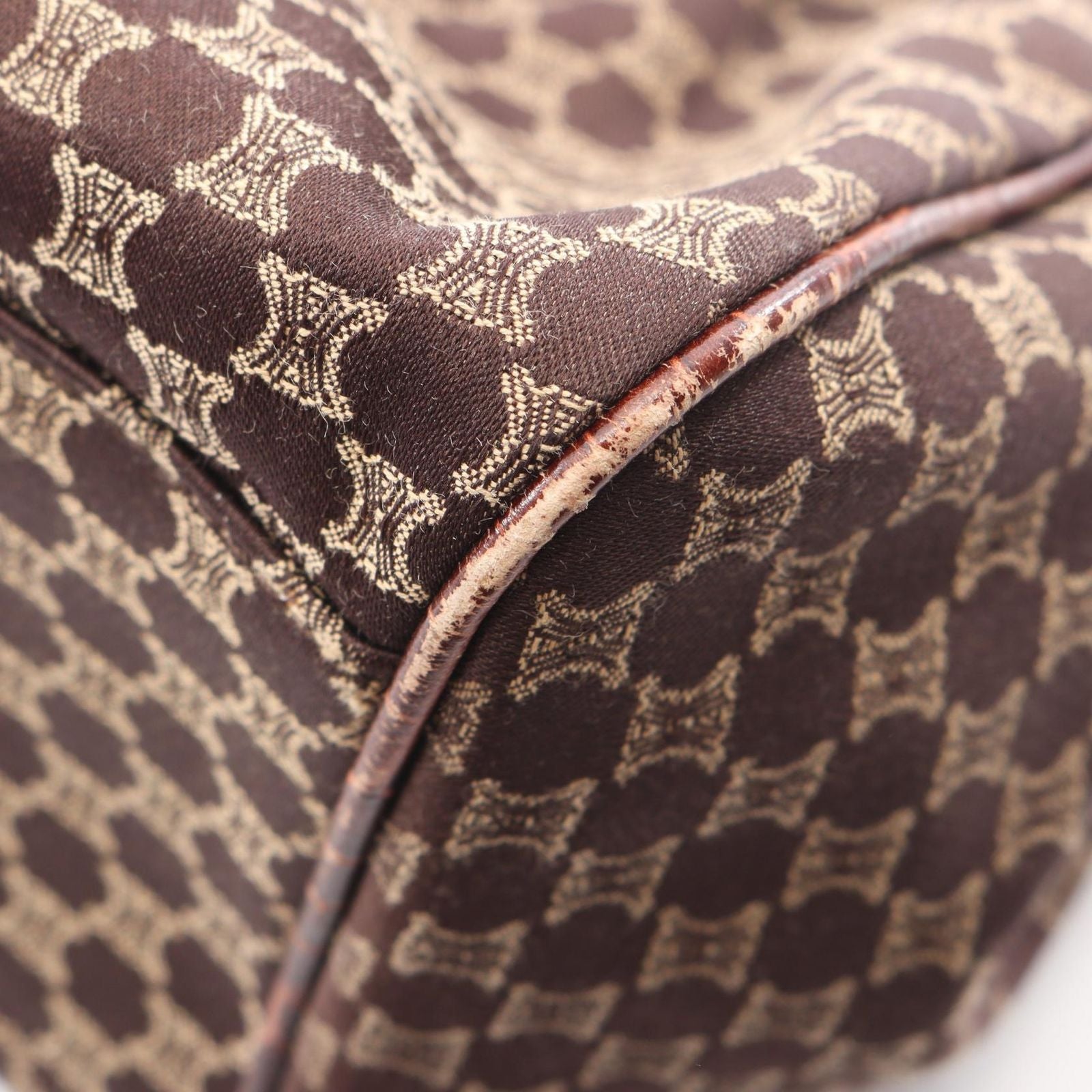 Celine Handbag Macadam Croco Embossed Brown Canvas Leather — view 8