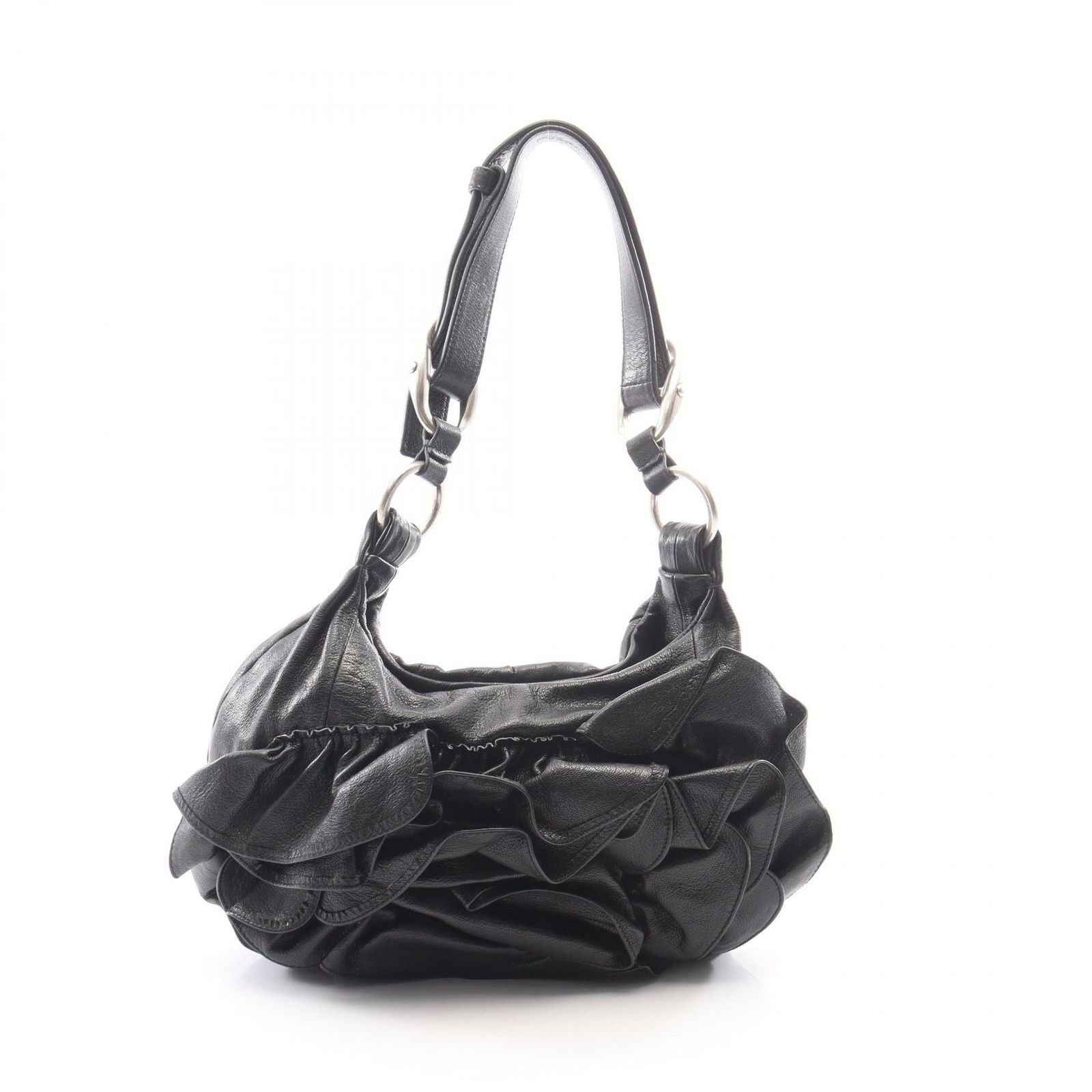 Saint Laurent Rive Gauche Shoulder Bag Naja Black Leather