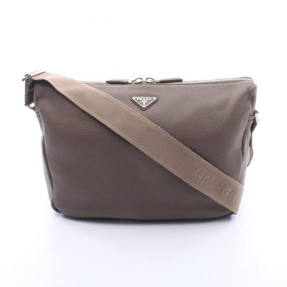 Prada Shoulder Bag Vitello Daino Gray Leather to Line Guru Logo