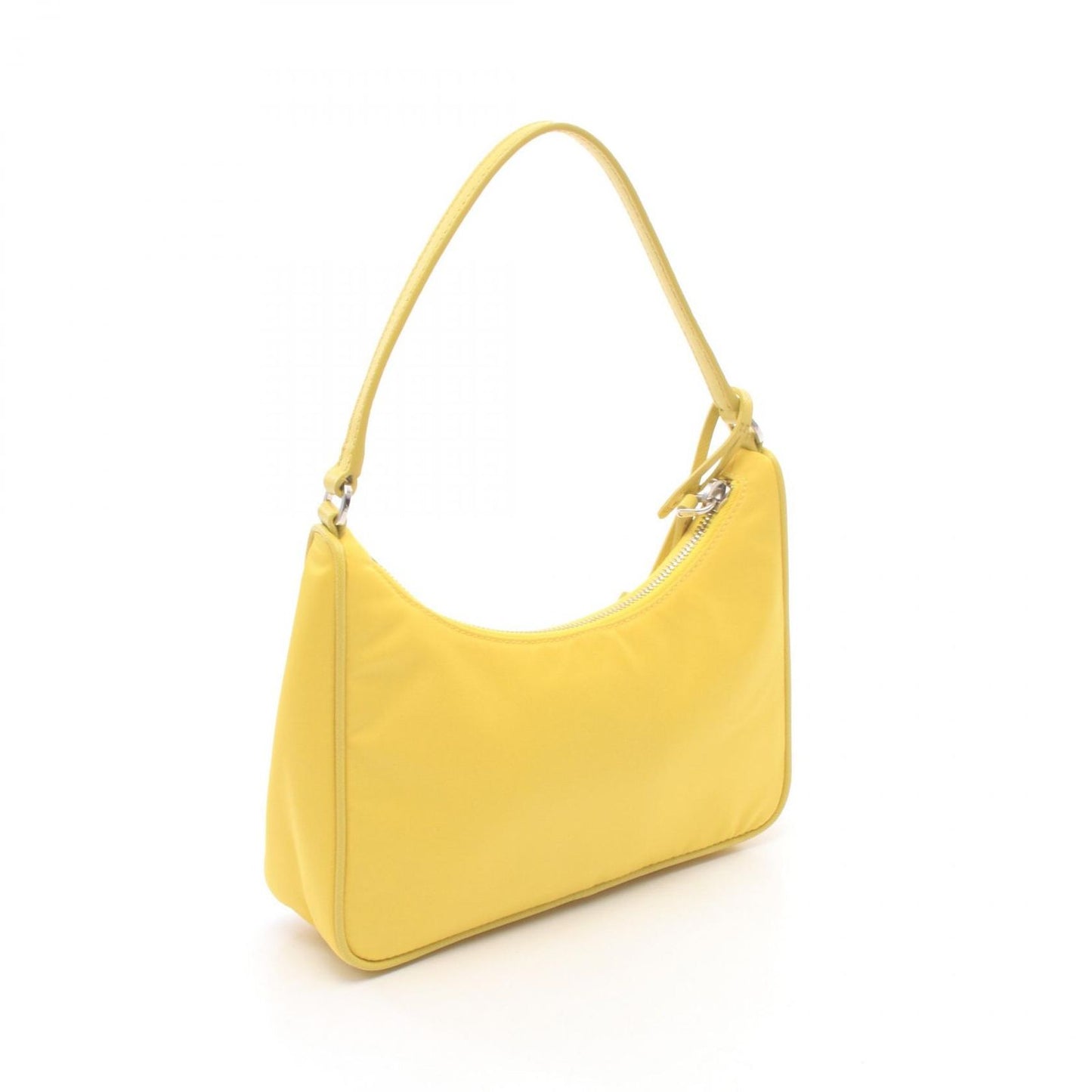 Prada Tessuto Yellow Nylon Saffiano Leather to Line Guru Logo Shoulder Bag — view 2