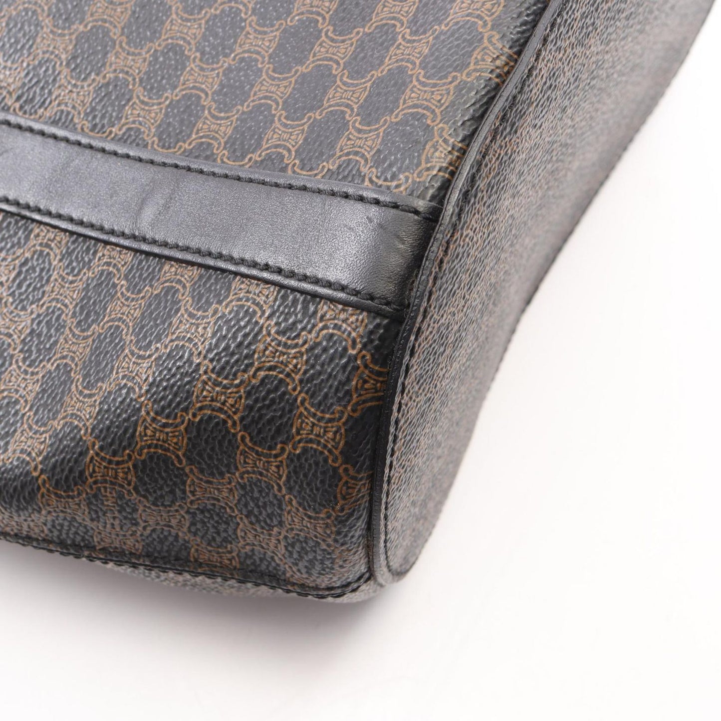Celine Tote Bag Macadam Brown Canvas Leather — view 6