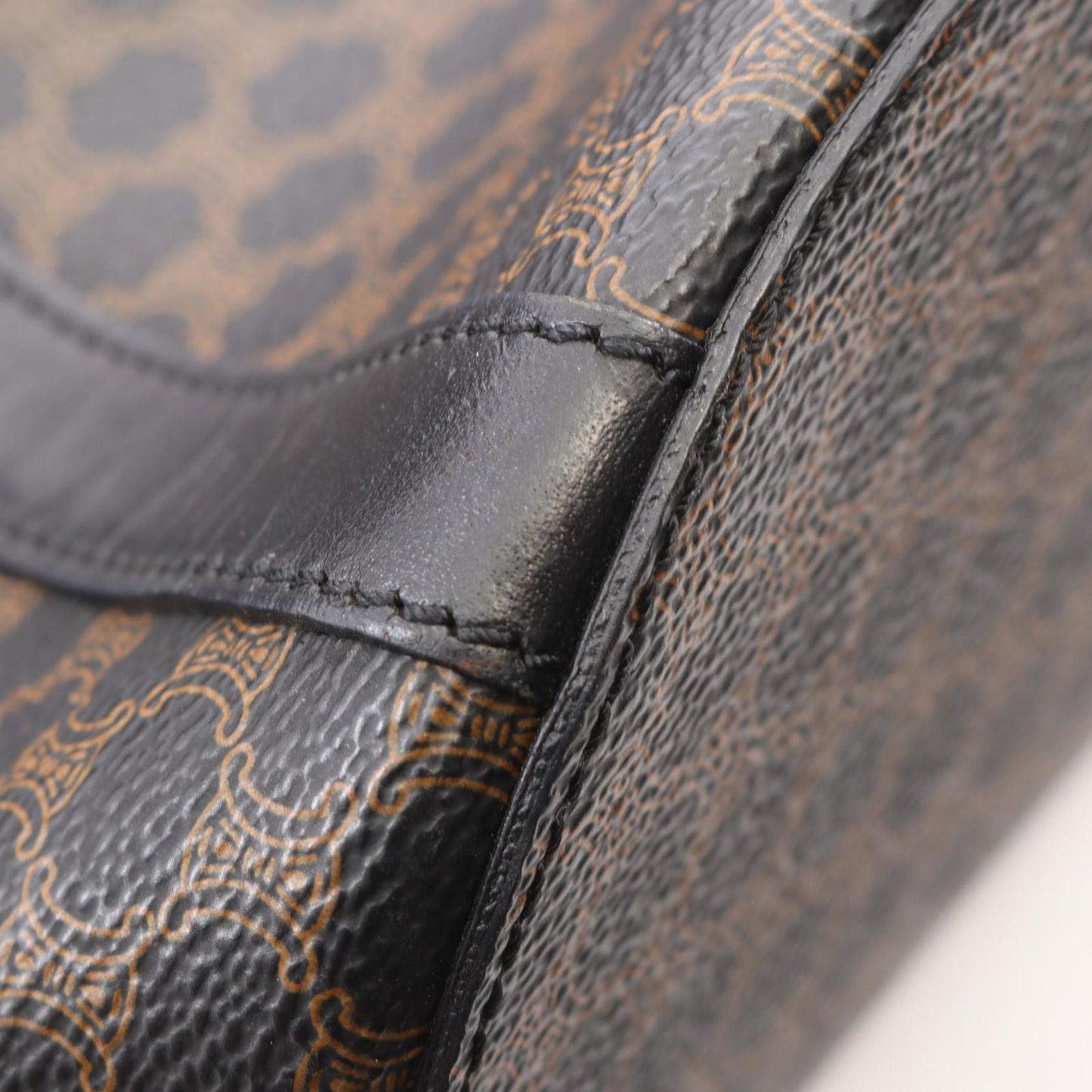 Celine Tote Bag Macadam Brown Canvas Leather — view 7