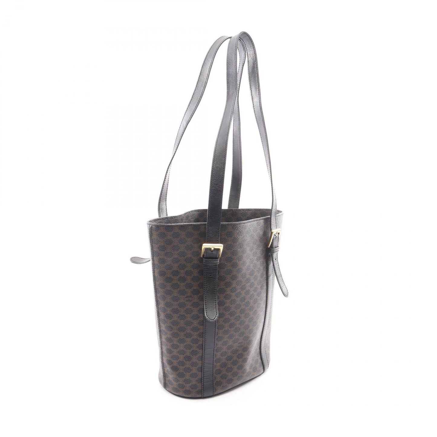 Celine Tote Bag Macadam Brown Canvas Leather — view 2
