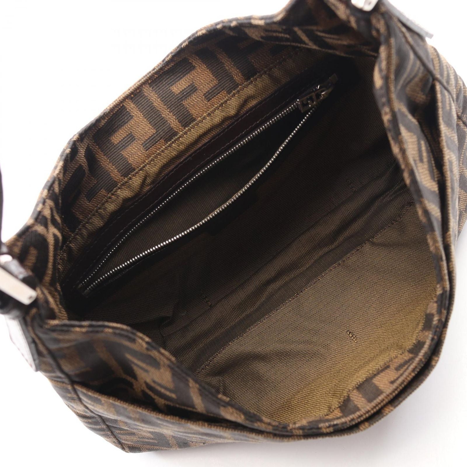 Fendi Shoulder Bag Brown Canvas Leather Zucca — view 3