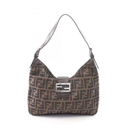 Fendi Shoulder Bag Brown Canvas Leather Zucca