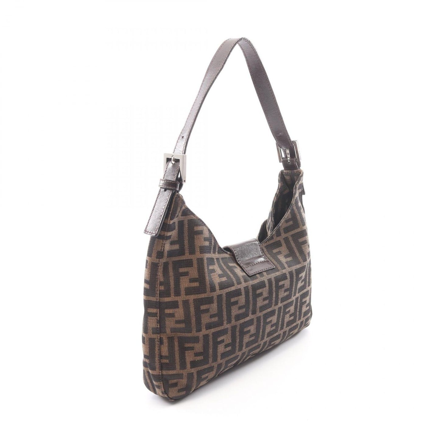 Fendi Shoulder Bag Brown Canvas Leather Zucca — view 2