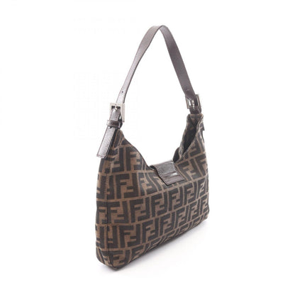 Fendi Shoulder Bag Brown Canvas Leather Zucca — view 2
