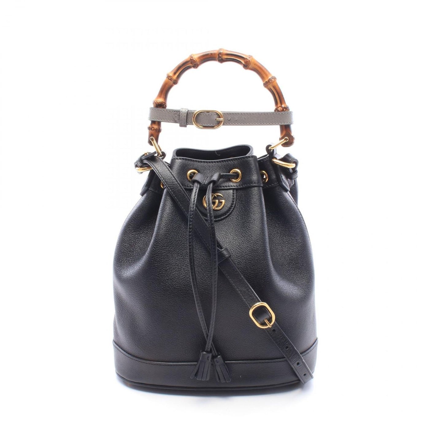 Gucci Handbag Bamboo Diana 2-Way Black Leather