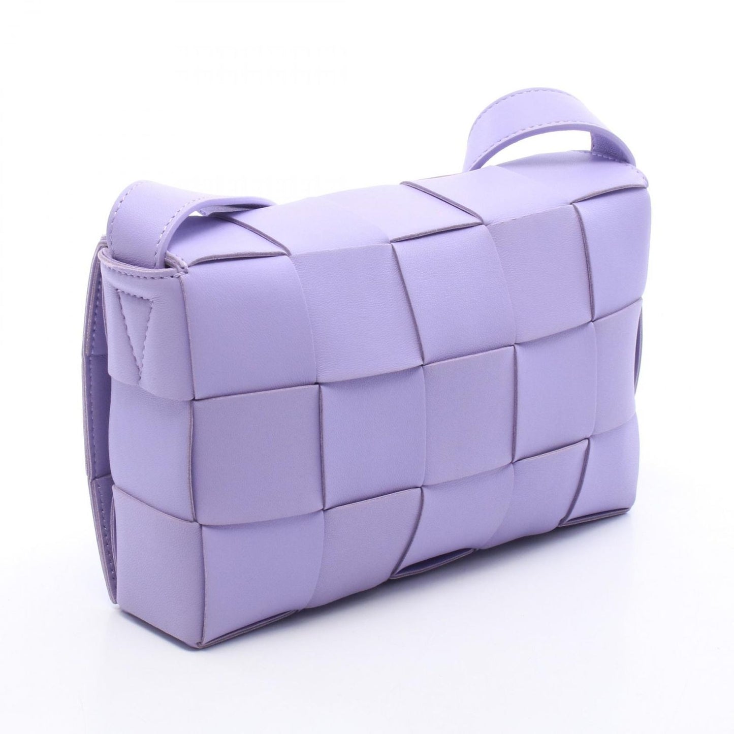 Bottega Veneta Shoulder Bag Cassette Crossbody Maxi Intrecciato Purple Leather — view 2
