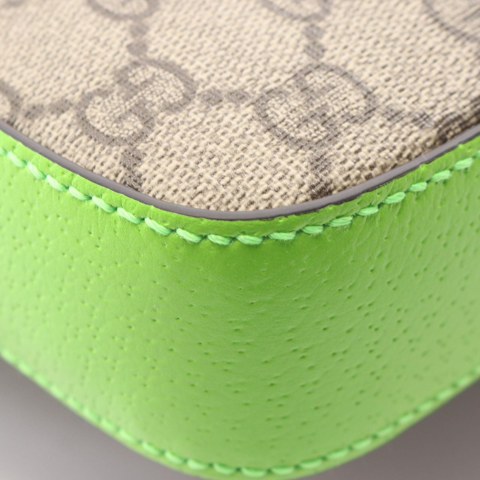 Gucci Shoulder Bag GG Supreme Sherry Line Beige Green Canvas Leather — view 5