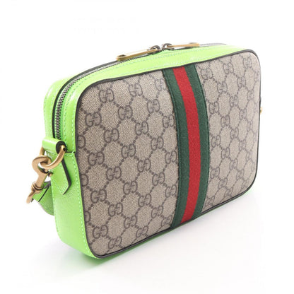 Gucci Shoulder Bag GG Supreme Sherry Line Beige Green Canvas Leather — view 2