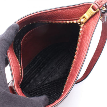 Prada Shoulder Bag Vitello Daino Bordeaux Leather — view 3