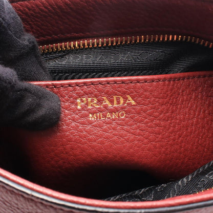 Prada Shoulder Bag Vitello Daino Bordeaux Leather — view 4