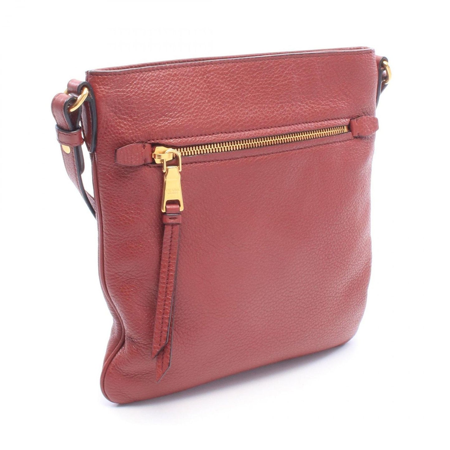 Prada Shoulder Bag Vitello Daino Bordeaux Leather — view 2